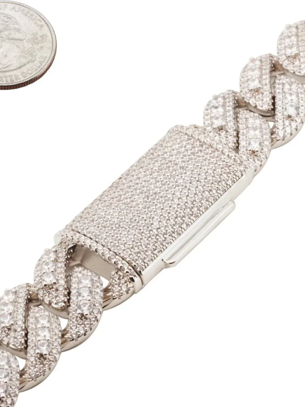 14k Yellow/White GP AAA CZ 20mm Cuban Link Chain Necklace Bracelet 8.5”-24”